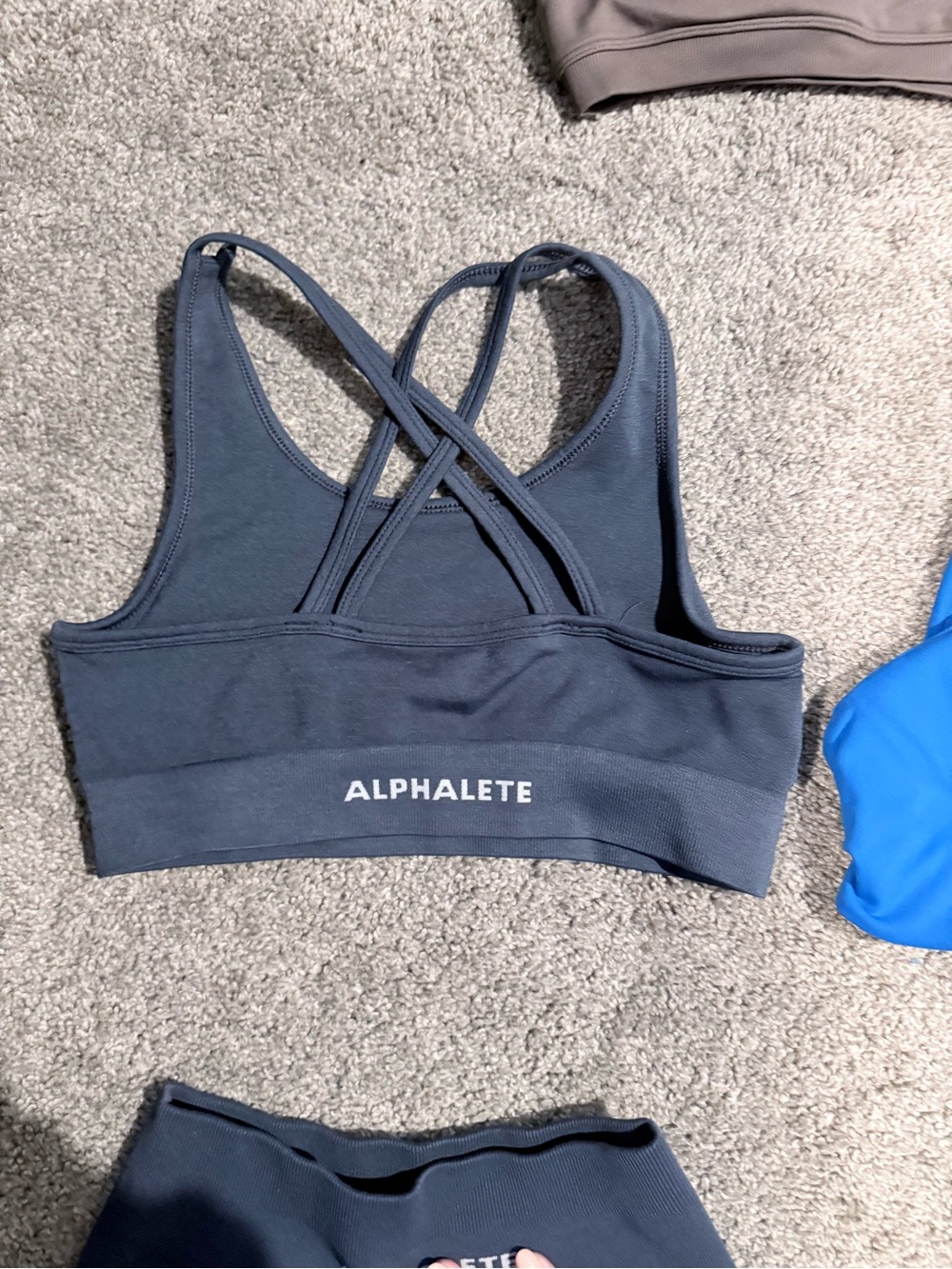 Alphalete Navy Crossback Sports Bra
